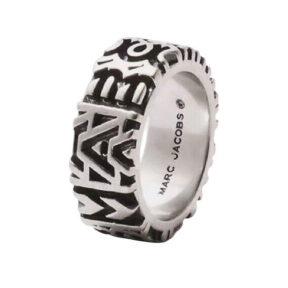 MARC JACOBS Monogram Engraved Ring, Size 8